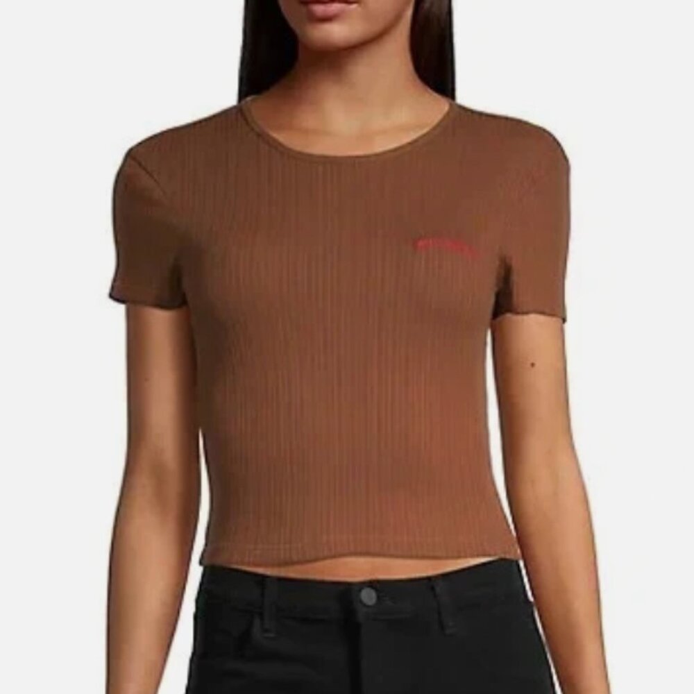 BDG Urban Outfitters Women's Brown Ribbed Baby Tee | Size S